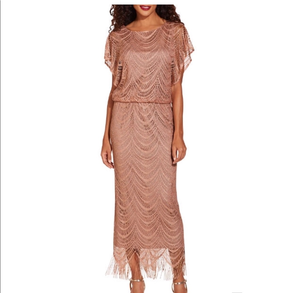 Boston Proper lined lace maxi dress.
